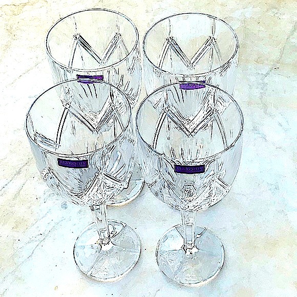 WATERFORD LACEY WINE CRYSTAL GOBLETS SET OF 4 - Picture 3 of 8